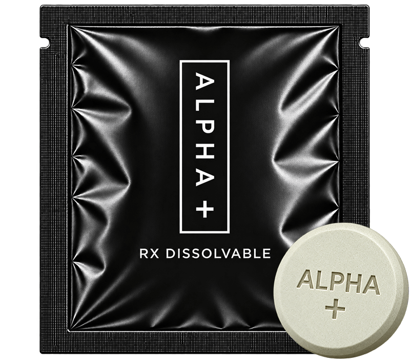 Alpha+ dissolvable mint packet and tablet